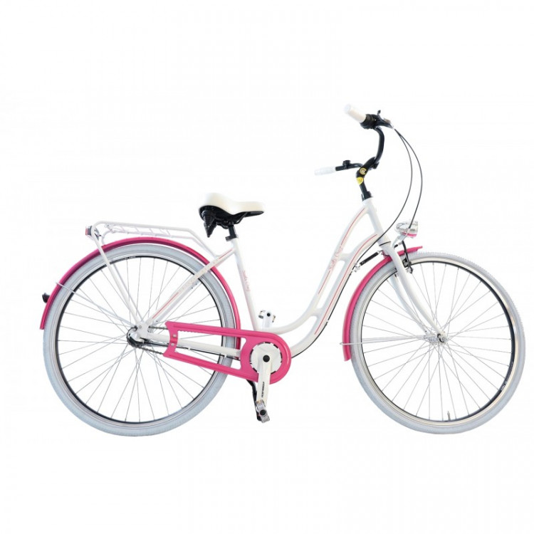 Mestský bicykel 28" Cossack Santa Cruz bielo-ružový hliníkový 19" 